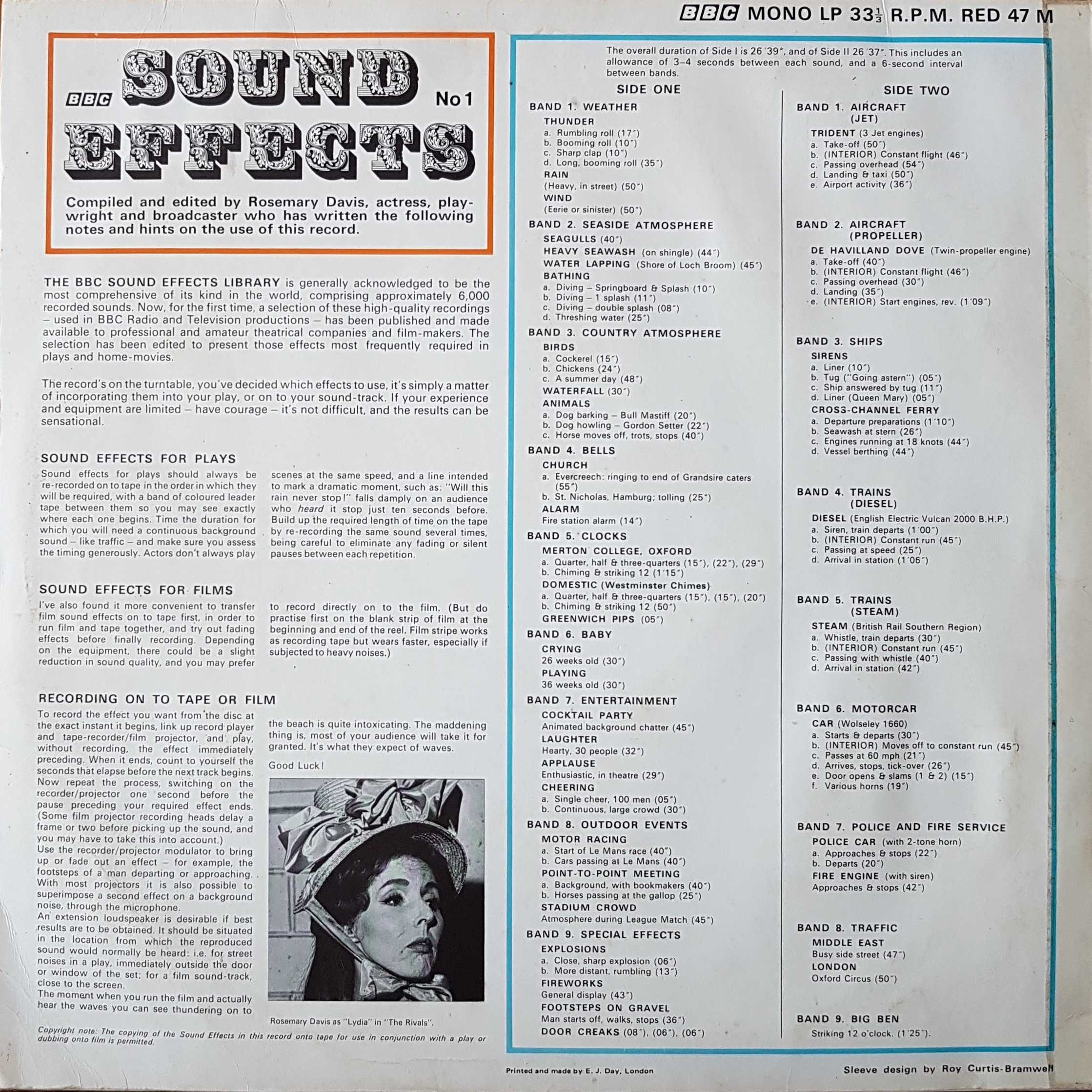 Picture of RED 47 Sound effects No. 1 by artist Various from the BBC records and Tapes library